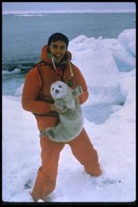 Source: www.animalphotolibrary.com - An activist saves a seal pup [ 41.77 Kb ]