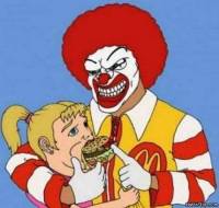 Ronald McDonald manipulates with children [ 43.11 Kb ]