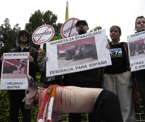 Protest in front of the Embassy of Spain 2