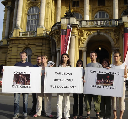 Protest in front of Croatian National Theater 1