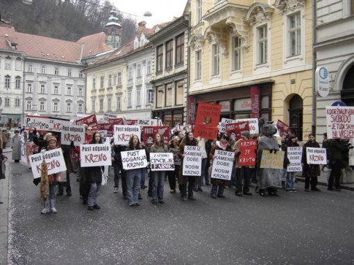 Carnival anti-fur demo in Ljubljana 24