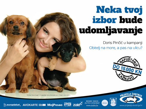 Doris Pinčić in campaign 'Family to the Seaside, Dog to the Street?' [ 377.30 Kb ]